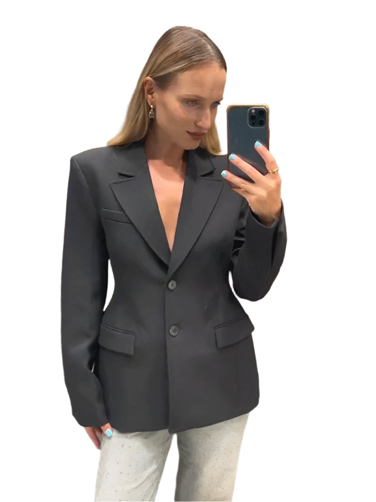 Elegant Shoulder Pad Blazer