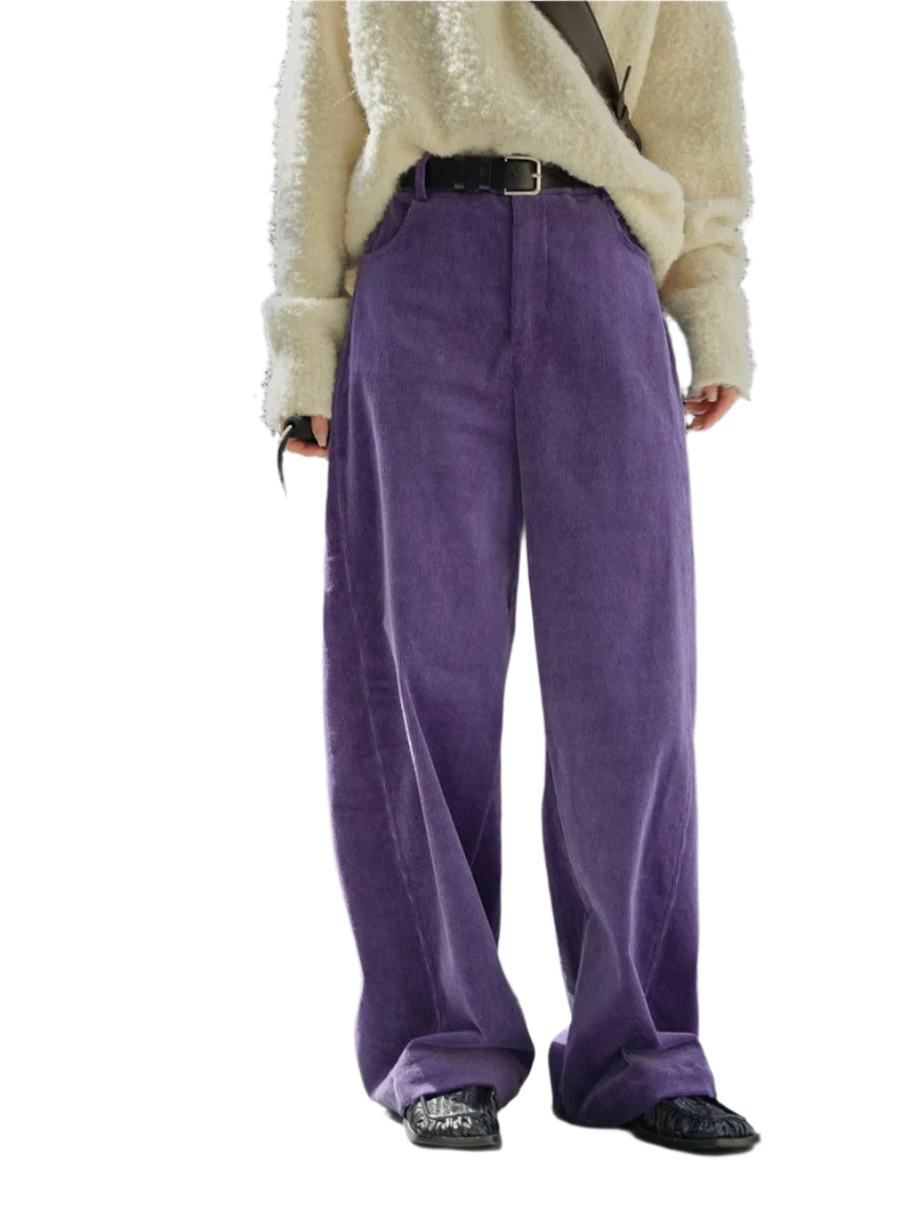 Purple Corduroy Baggy Pants