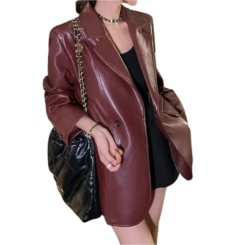 Retro Angora PU Leather Jacket