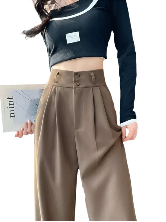 High Waist Black Office Pants