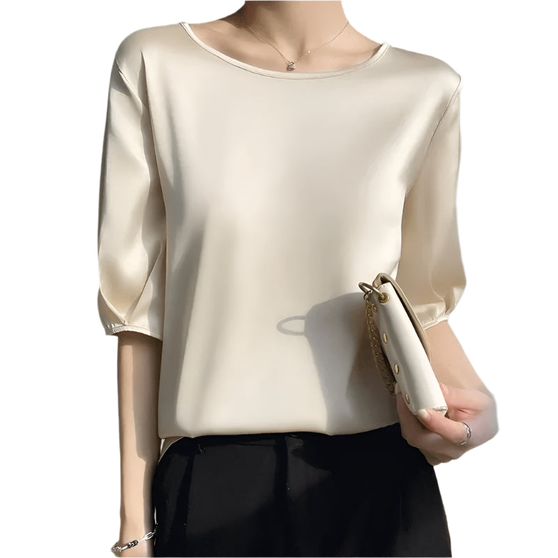 Summer Satin Office Blouse