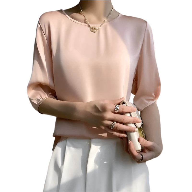 Summer Satin Office Blouse