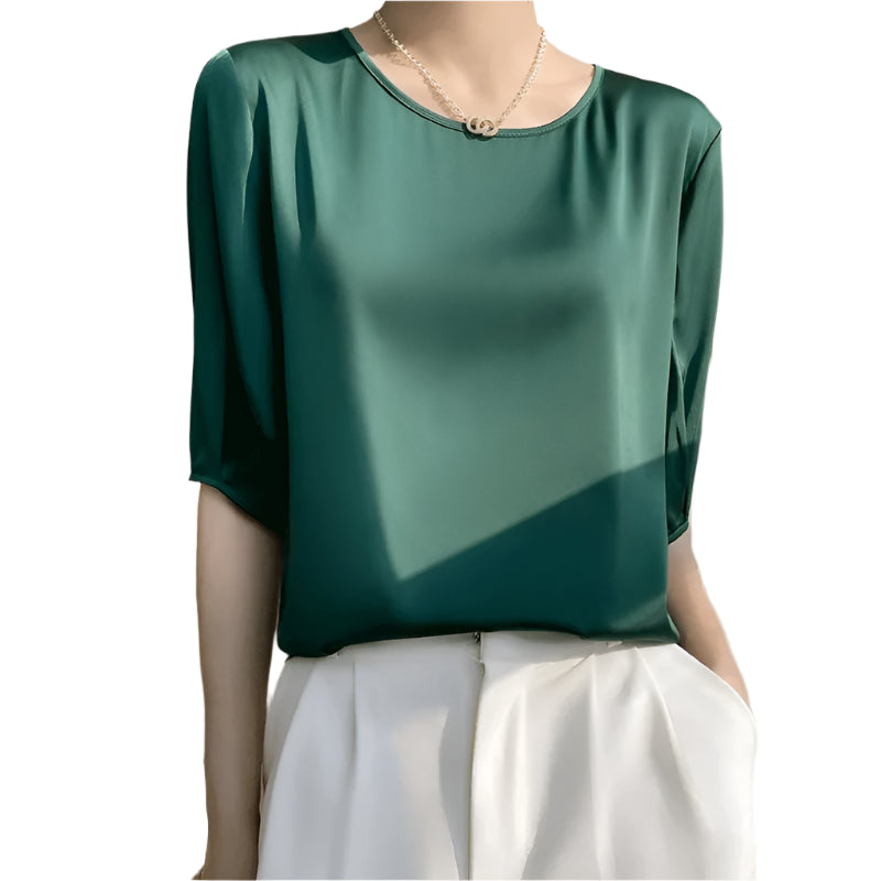 Summer Satin Office Blouse